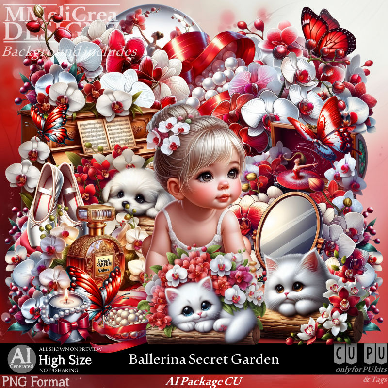 AI - PACKAGE - CU Ballerina Secret Garden (CU4PU/PNG/PACK)